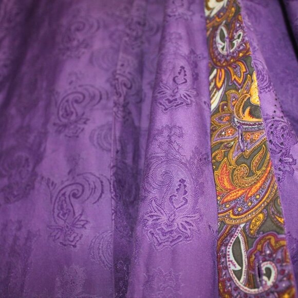 VINTAGE Vizoni Uomo Men's Purple Jacquard Button Down Shirt Size S - Picture 8 of 15